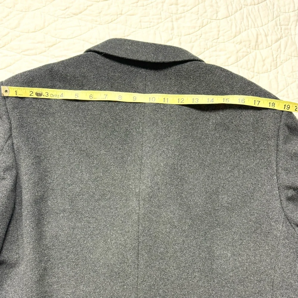 Mens Henry James Ltd Vtg Italy Cashmere Wool Three Button Long Overcoat Gray 42R - Picture 11 of 15
